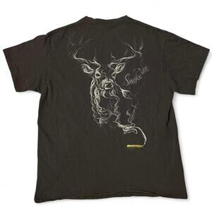 Vintage Buck Wear Smoke Em Deer Graphic T-Shirt Men’s XL Black